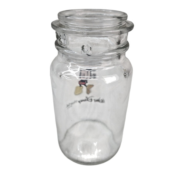 Vintage Walt Disney Mickey Mouse Clear Glass Jar 5" Pencil Holder Flower Vase - Picture 4 of 7